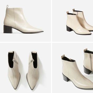 Everlane Boss Boot  Off White Patent Leather